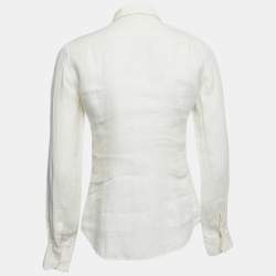 Loro Piana Cream Linen Button Front Shirt S