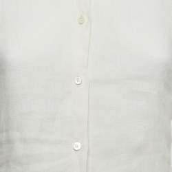 Loro Piana Cream Linen Button Front Shirt S