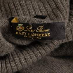 Loro Piana Dark Beige Cashmere Knit Turtleneck Sweater M
