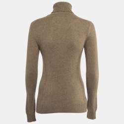Loro Piana Dark Beige Cashmere Knit Turtleneck Sweater M