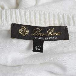 Pre Owned Loro Piana White Linen Knit T-Shirt M