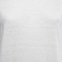 Pre Owned Loro Piana White Linen Knit T-Shirt M