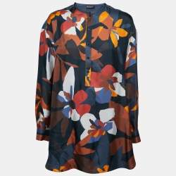 Loro Piana Multicolor Floral Printed Silk Button Front Shirt L