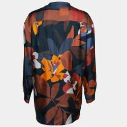 Loro Piana Multicolor Floral Printed Silk Button Front Shirt L