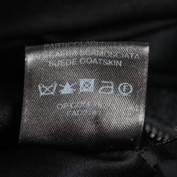 Pre Owned Loro Piana Black Cashmere Zip Front Storm System Long Coat L