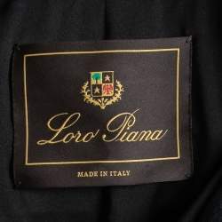 Pre Owned Loro Piana Black Cashmere Zip Front Storm System Long Coat L