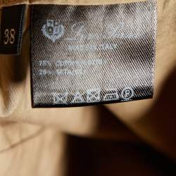 Pre Owned Loro Piana Beige Cotton & Silk Tapered Leg Pants S