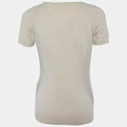 Pre Owned Loro Piana Beige Baby Cashmere Top M