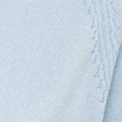Loro Piana Light Blue Cashmere V-Neck Sweater M