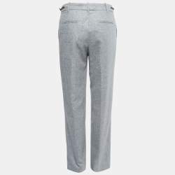 Pre Owned Loro Piana Grey Cashmere Straight Leg Trousers M
