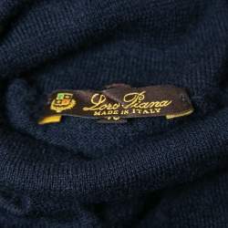 Loro Piana Navy Blue Cashmere Turtleneck Sweater L