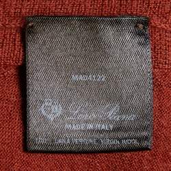 Pre Owned Loro Piana Brick Brown Virgin Wool Button Front Cardigan XS