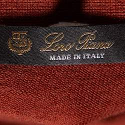 Pre Owned Loro Piana Brick Brown Virgin Wool Button Front Cardigan XS