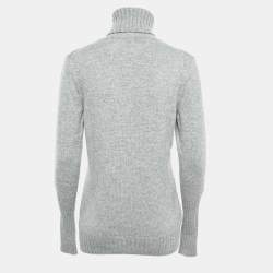 Pre Owned Loro Piana Grey Cashmere Turtleneck Sweater M
