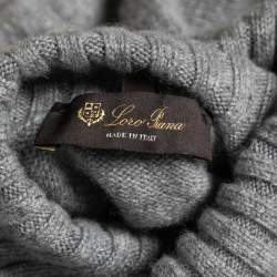 Pre Owned Loro Piana Grey Cashmere Turtleneck Sweater M