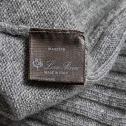 Pre Owned Loro Piana Grey Cashmere Turtleneck Sweater M