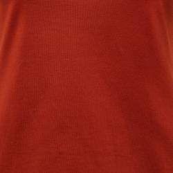 Pre Owned Loro Piana Burnt Orange Cotton Knit Round Neck T-Shirt S