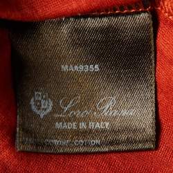 Pre Owned Loro Piana Burnt Orange Cotton Knit Round Neck T-Shirt S