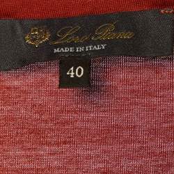 Pre Owned Loro Piana Burnt Orange Cotton Knit Round Neck T-Shirt S