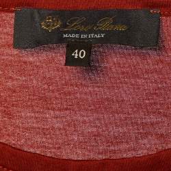 Pre Owned Loro Piana Burnt Orange Cotton Knit Round Neck T-Shirt S