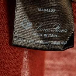 Loro Piana Burnt Orange Cotton Knit Button Front Cardigan S