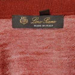 Loro Piana Burnt Orange Cotton Knit Button Front Cardigan S