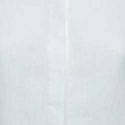 Pre Owned Loro Piana Ivory White Linen Shirt S