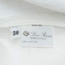 Pre Owned Loro Piana Ivory White Linen Shirt S