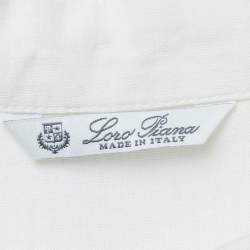 Pre Owned Loro Piana Ivory White Linen Shirt S