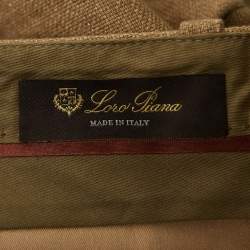 Loro Piana Brown Linen Fringed Shorts S