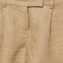 Loro Piana Brown Linen Fringed Shorts S