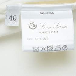 Loro Piana White Silk V-Neck Blouse S