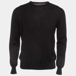 Pre Owned Loro Piana Black Cashmere Round Neck Sweater L