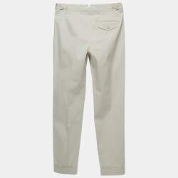 Pre Owned Loro Piana Off White Cotton Buttoned Formal Trousers S
