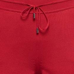 Pre Owned Loro Piana Red Rib Knit Bermuda Shorts S