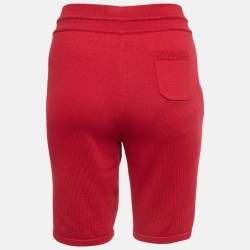Pre Owned Loro Piana Red Rib Knit Bermuda Shorts S