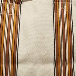 Loro Piana Natural/Multicolor Canvas The Suitcase Striped Tote