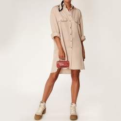 Pre Owned Loro Piana Brick Brown Ostrich Zip Pouch