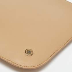Loro Piana Beige Leather Zip Flat Pouch 