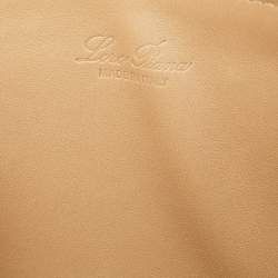 Loro Piana Beige Leather Zip Flat Pouch 