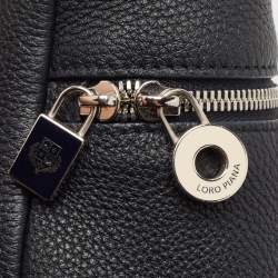 Loro Piana Blue Marine/White Leather Braided Extra Pocket L27 Pouch Bag
