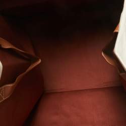 Loro Piana Beige/Brown Canvas Medium Cube The Suitcase Stripe Tote
