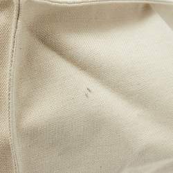 Loro Piana Beige/Brown Canvas Medium Cube The Suitcase Stripe Tote