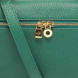 Loro Piana Green Leather Zip L19 Pouch