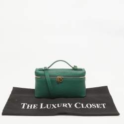 Loro Piana Green Leather Zip L19 Pouch