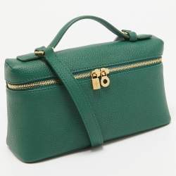 Loro Piana Green Leather Zip L19 Pouch