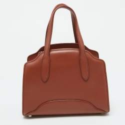 Pre Owned Loro Piana Brown Leather Mini Sesia Satchel