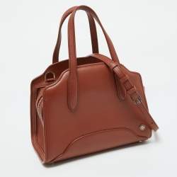 Pre Owned Loro Piana Brown Leather Mini Sesia Satchel
