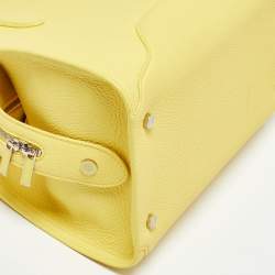 Pre Owned Loro Piana Yellow Leather Medium Sesia Tote