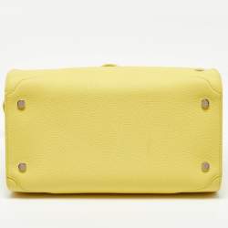 Pre Owned Loro Piana Yellow Leather Medium Sesia Tote